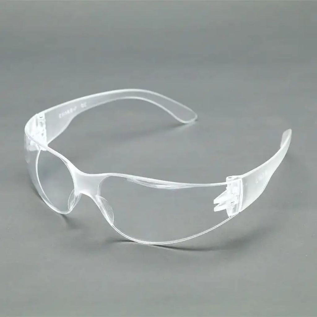 kacamata Safety model sport Anti UV, Lensa bening/ Hitam  Pria"