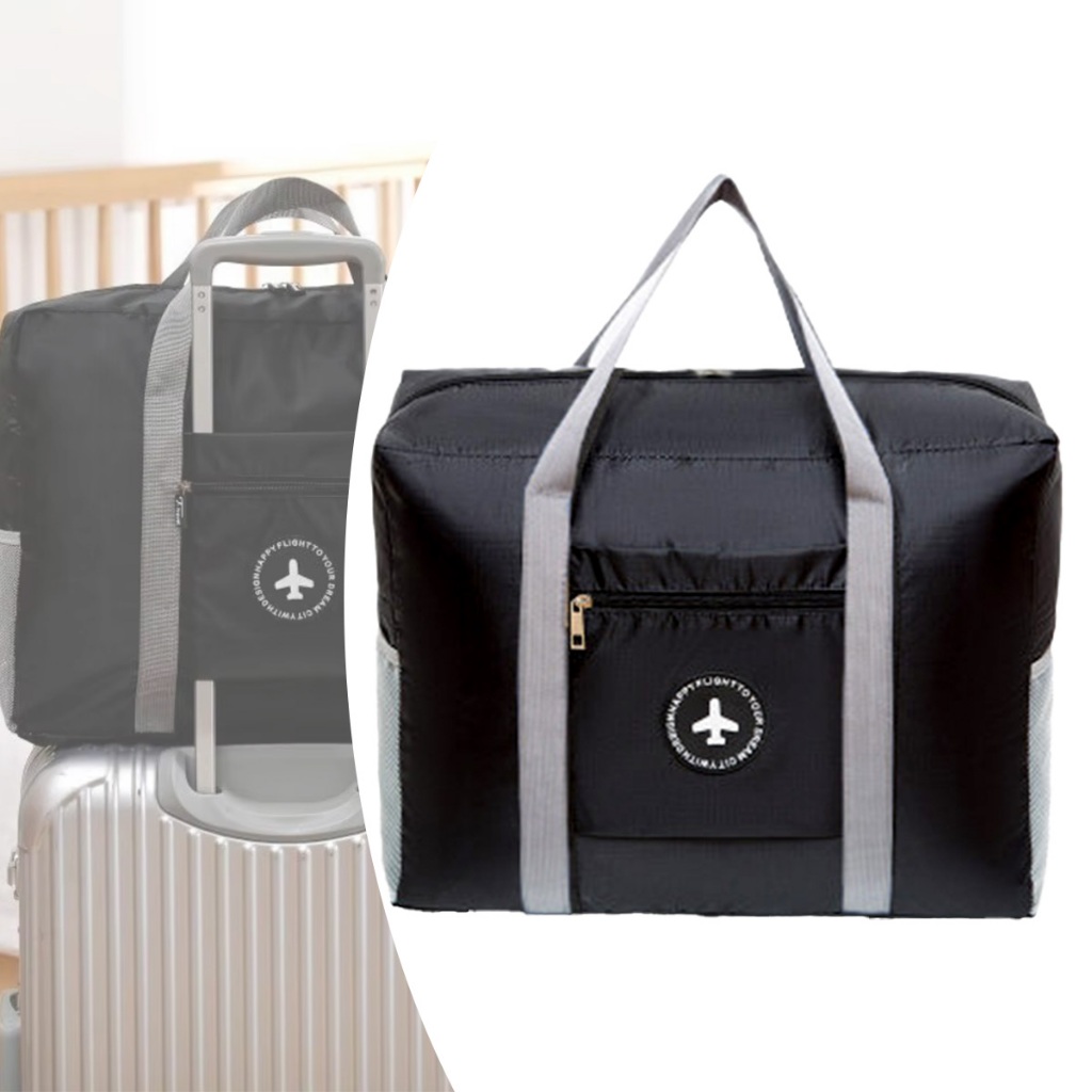 Hitam Travel Bag Tas Travel Jumbo Foldable Travel Bag Kapasitas besar Tas Jinjing Lipat Original