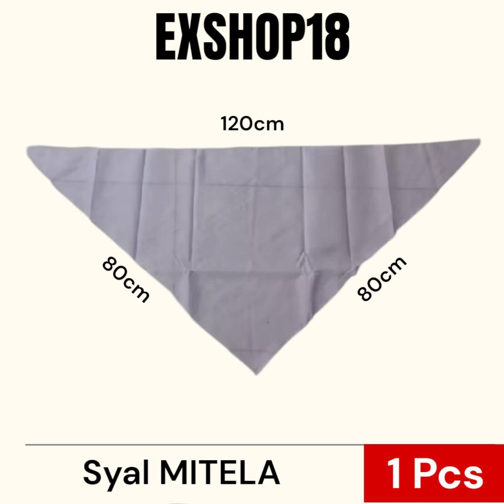 Syal Mitela / Kain Segitiga Putih Mitela