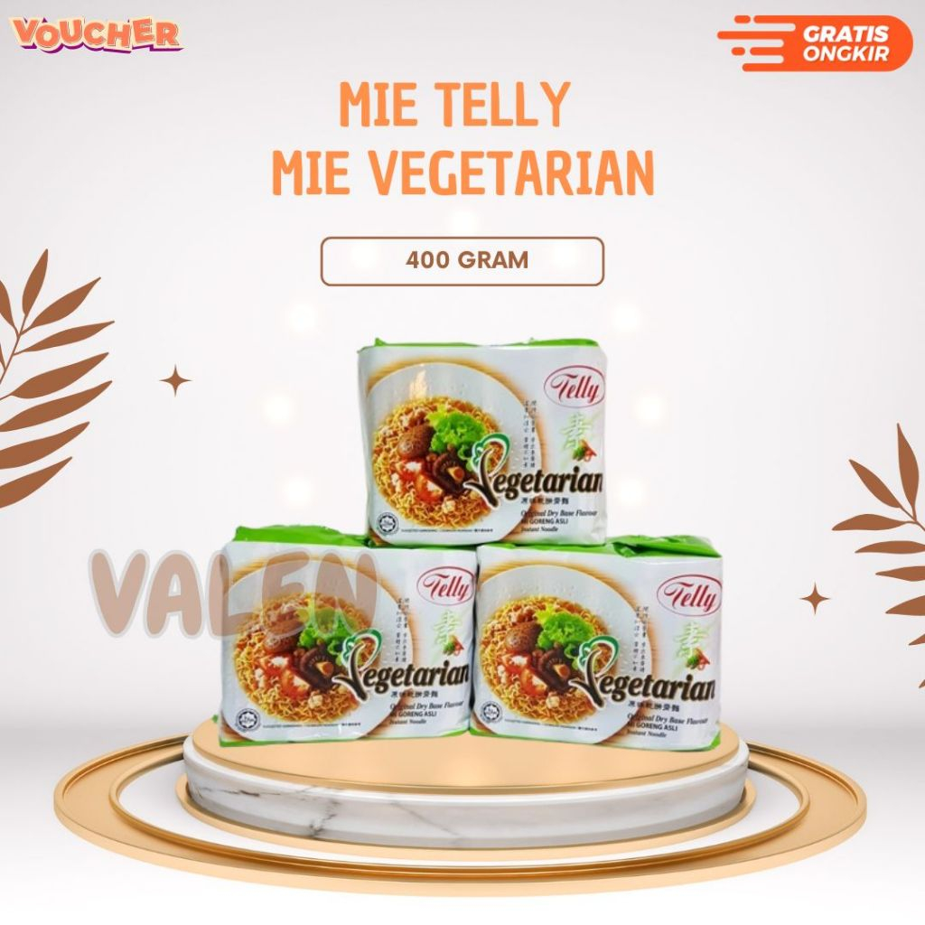 

Mie telly / Mie goreng Asli / mie vegetarian 400 gram / Halal