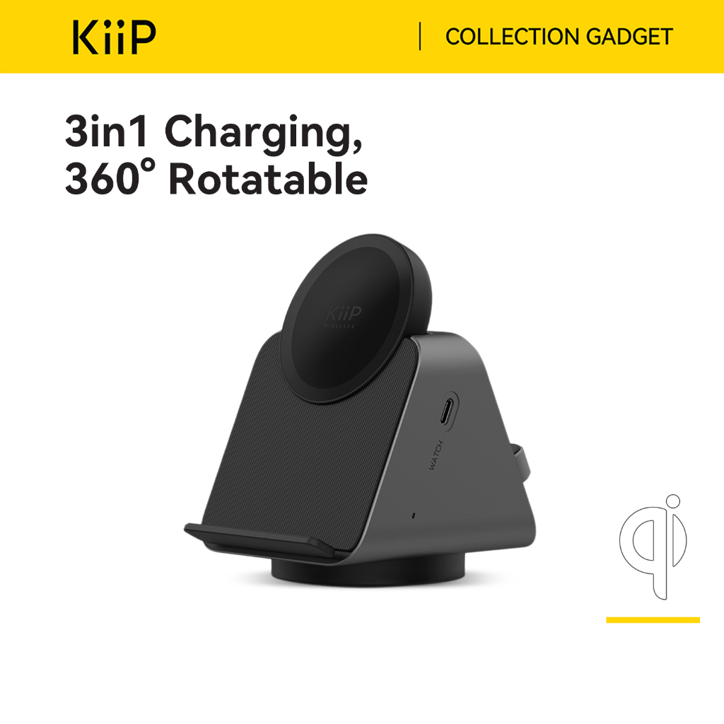 Kiip Wireless W8 Charging Base Magsafe Magnetic Charger 3in1 Pd