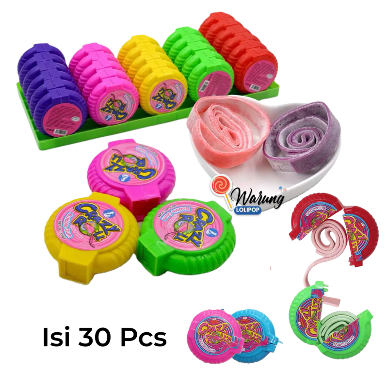 

Permen Karet Crazy Roll 30 X 8gr – Bubble Rolls Candy Rasa Buah I Bubble Gum