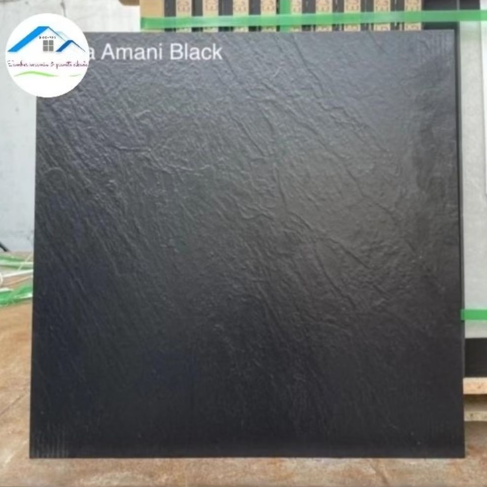 PROMO GRANIT 60X60 KW1 KASAR TIMBUL UNTUK GARASI KAMAR MANDI | ARNA AMANI BLACK