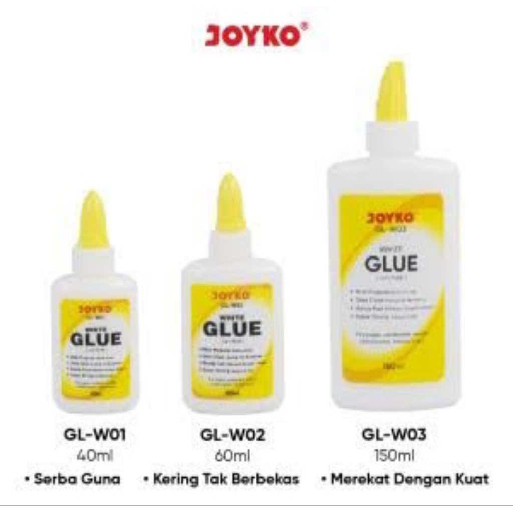 

JOYKO GLW01 GLW02 GLW03 GLW04 WHITE GLUE LEM PUTIH UJUNG KECIL