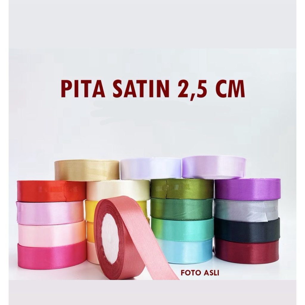 

PITA ROLL SATIN 2,5CM KADO DEKORASI HIASAN