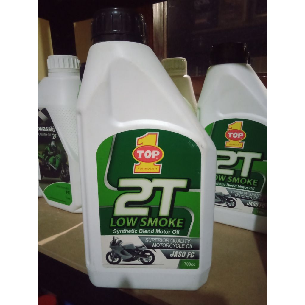 oli samping top 1 2T low smoke synthetic blend stok lama