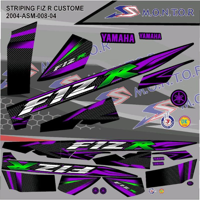 STRIPING FIZR UNGU HITAM