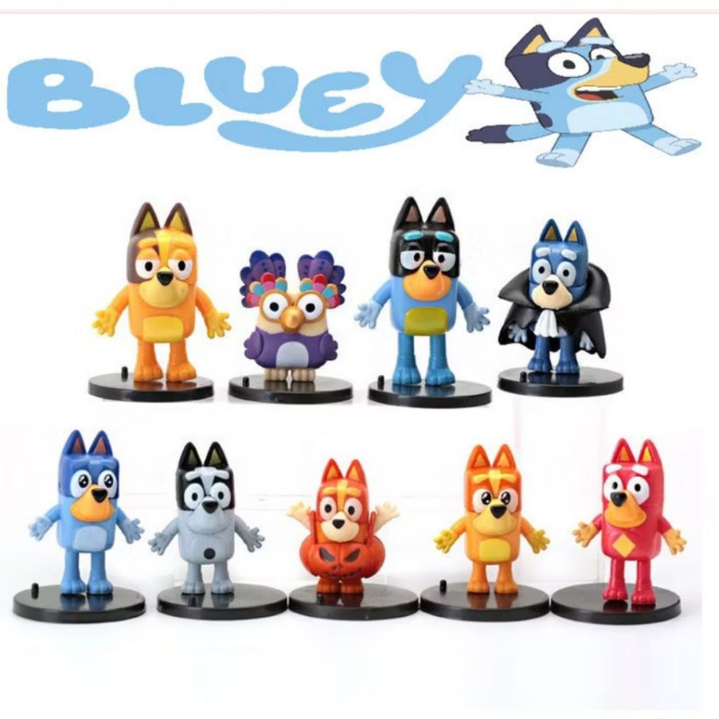 cumamauygbagus BLUEY Figure Set isi 9 / Mainan Anak Bluey
