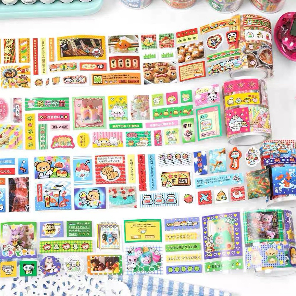 

sticker roll japan vibes foodie animal doll dekorasi journal readystock B2854