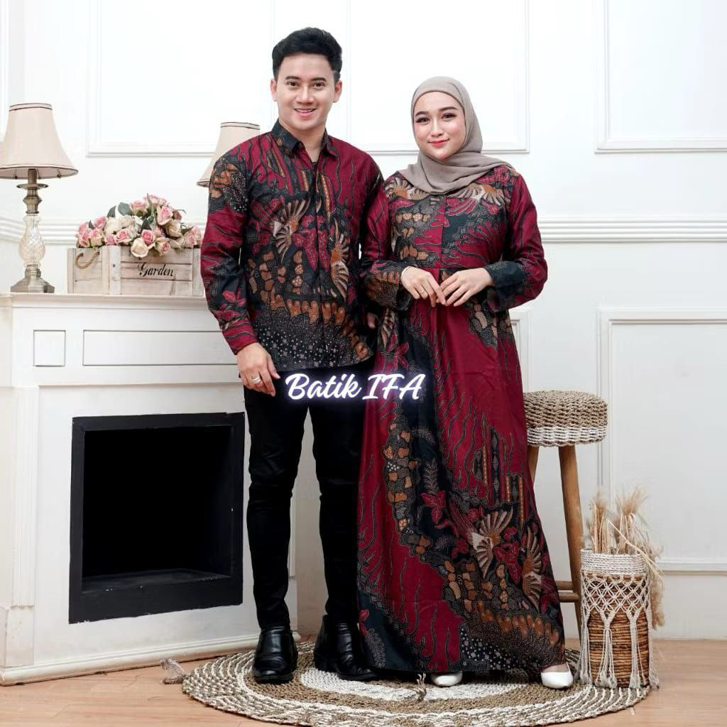Batik Atama| Baju Batik Couple Pasangan Dewasa Modern Lengan Panjang| Baju Batik Sarimbitan| Baju Ba