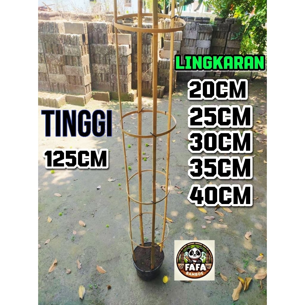 Turus Bambu Melingkar 1 Set / Ajir Penyangga Tanaman Rambat / bambu ajir ring melingkar / turus peny