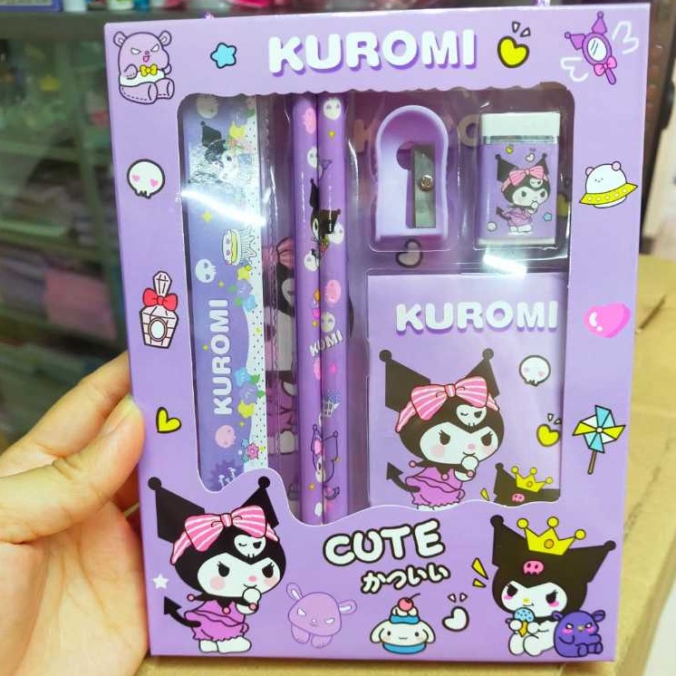 

Best Set Alat Tulis Anak 6in1 My Melody Kuromi Chinamorol Penggaris Pensil Serutan Penghapus Atk 7in1 Sanrio Tempat Pensil
