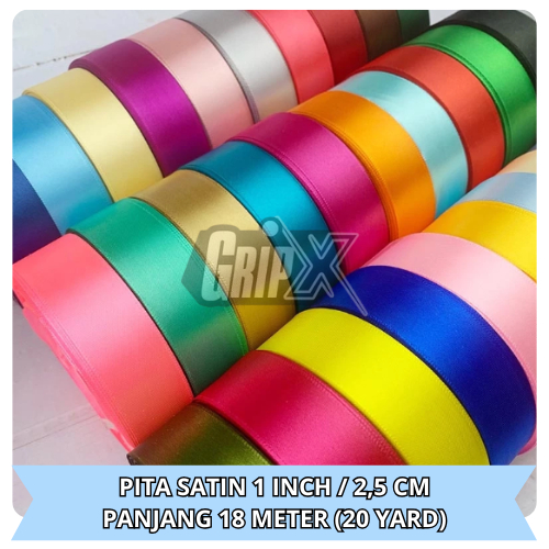 

Pita Satin 1 inch x 20 Yard – Warna Menarik – Kado & Craft harga per 1 roll