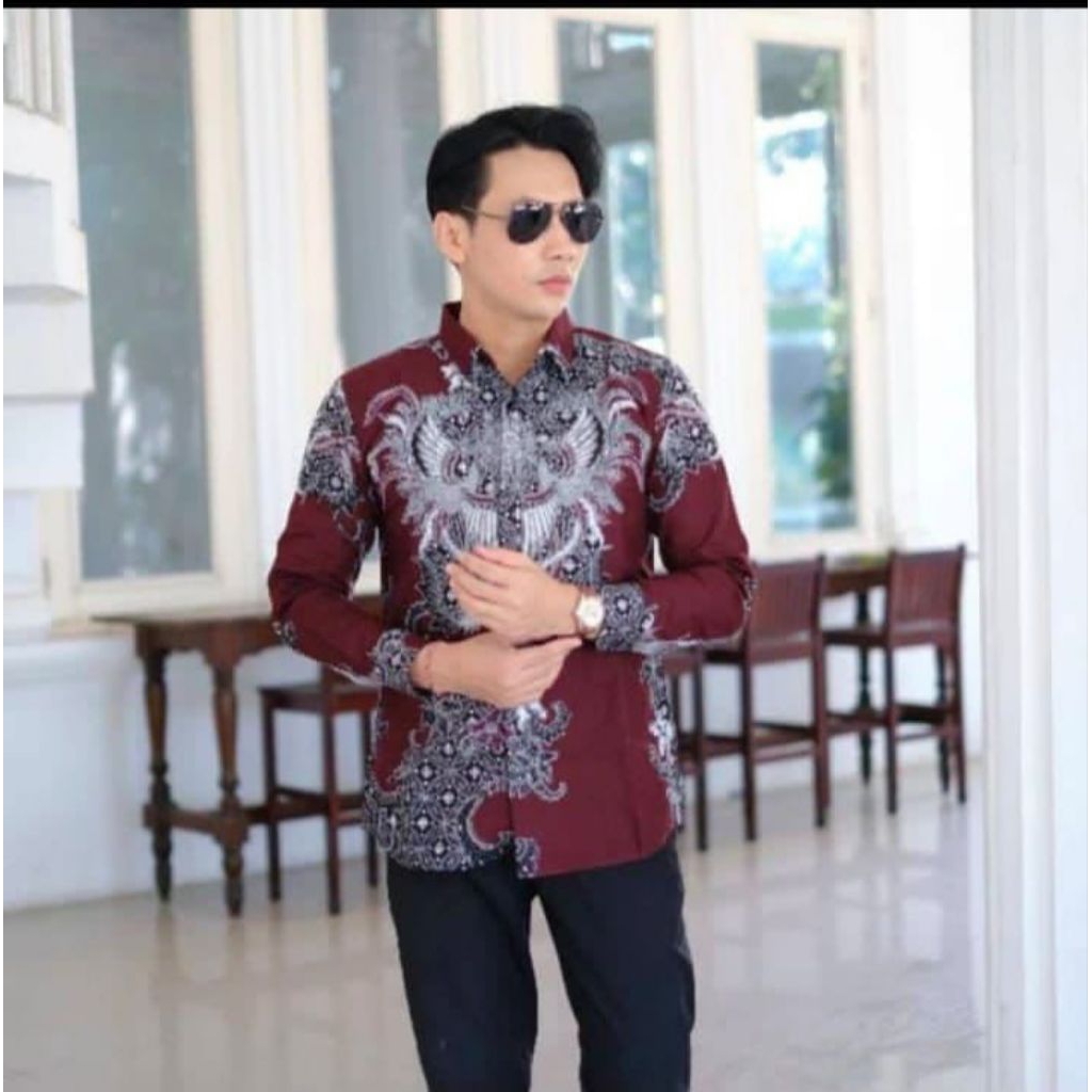 Batik Medan kemeja batik pria lengan panjang full furing