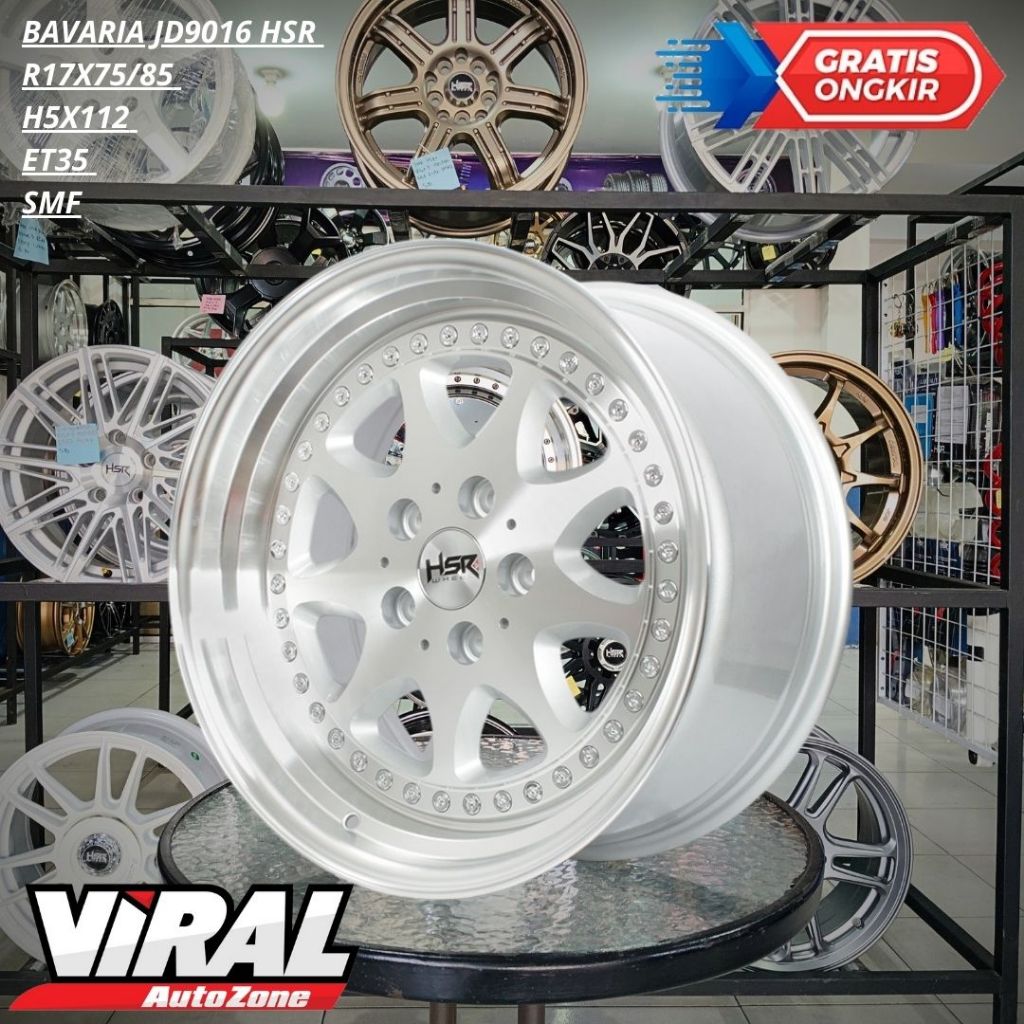 Velg Mobil Racing Hsr BAVARIA Ring 17 Celong Lubang Pcd 5x112 Silver