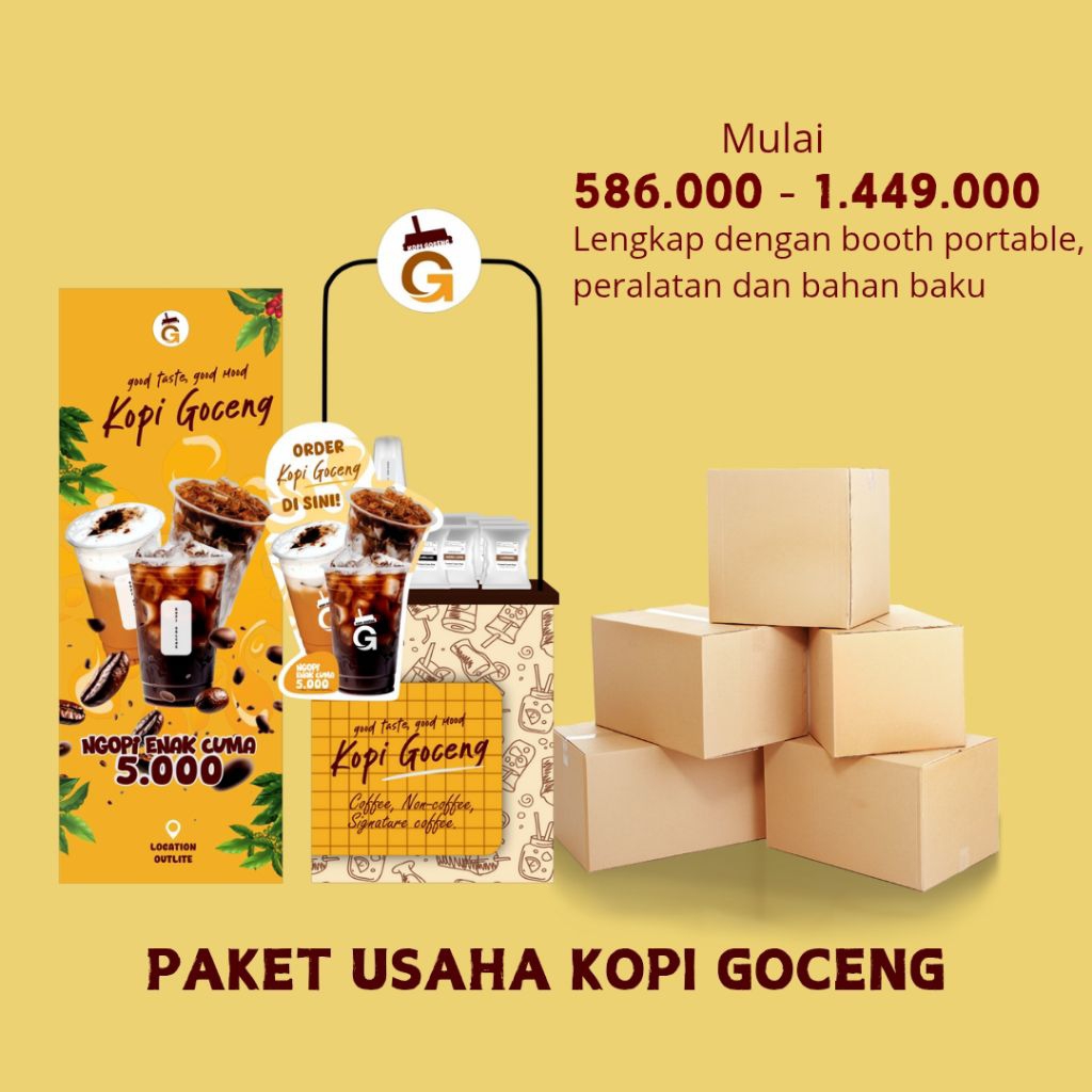 PAKET USAHA MINUMAN KEKINIAN KOPI GOCENG (FRANCHISE MINUMAN HITS 2025)