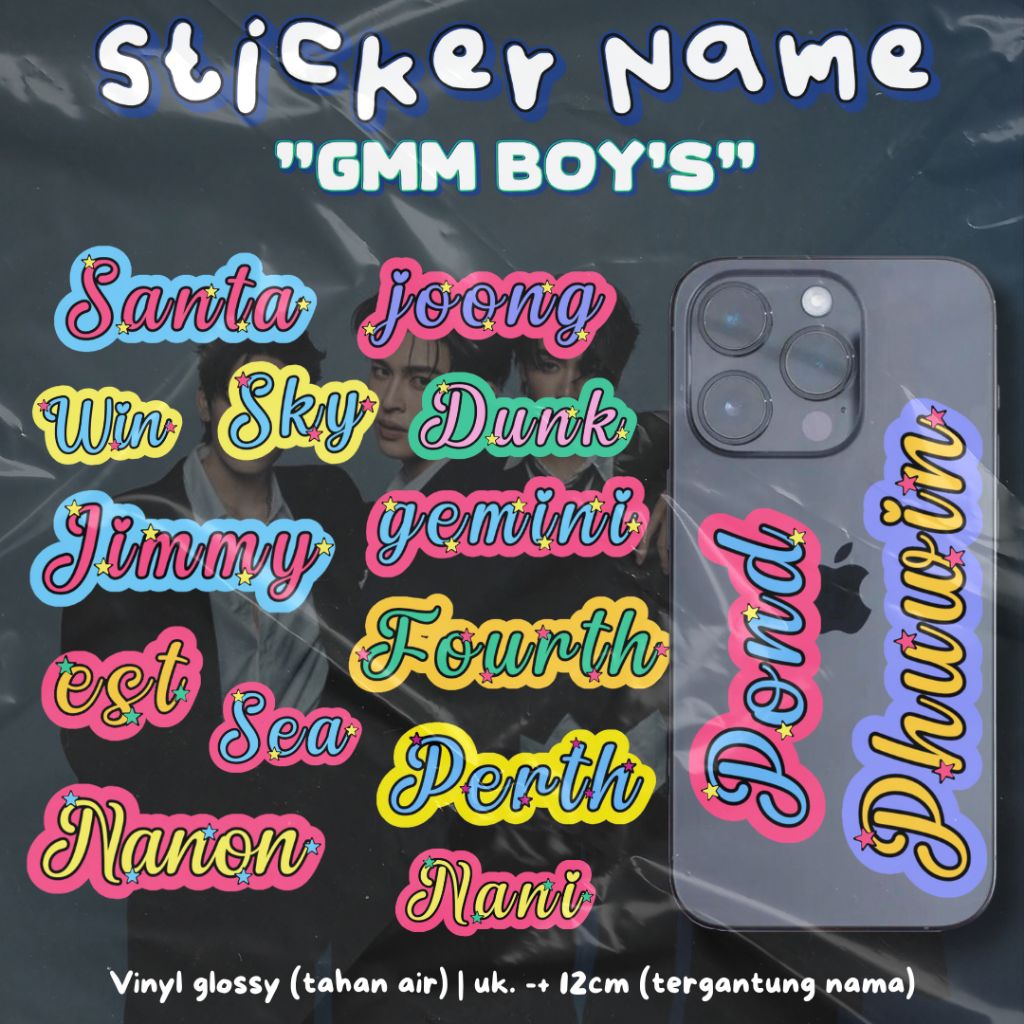 STICKER NAME GMMTV ACTORS THAILAND