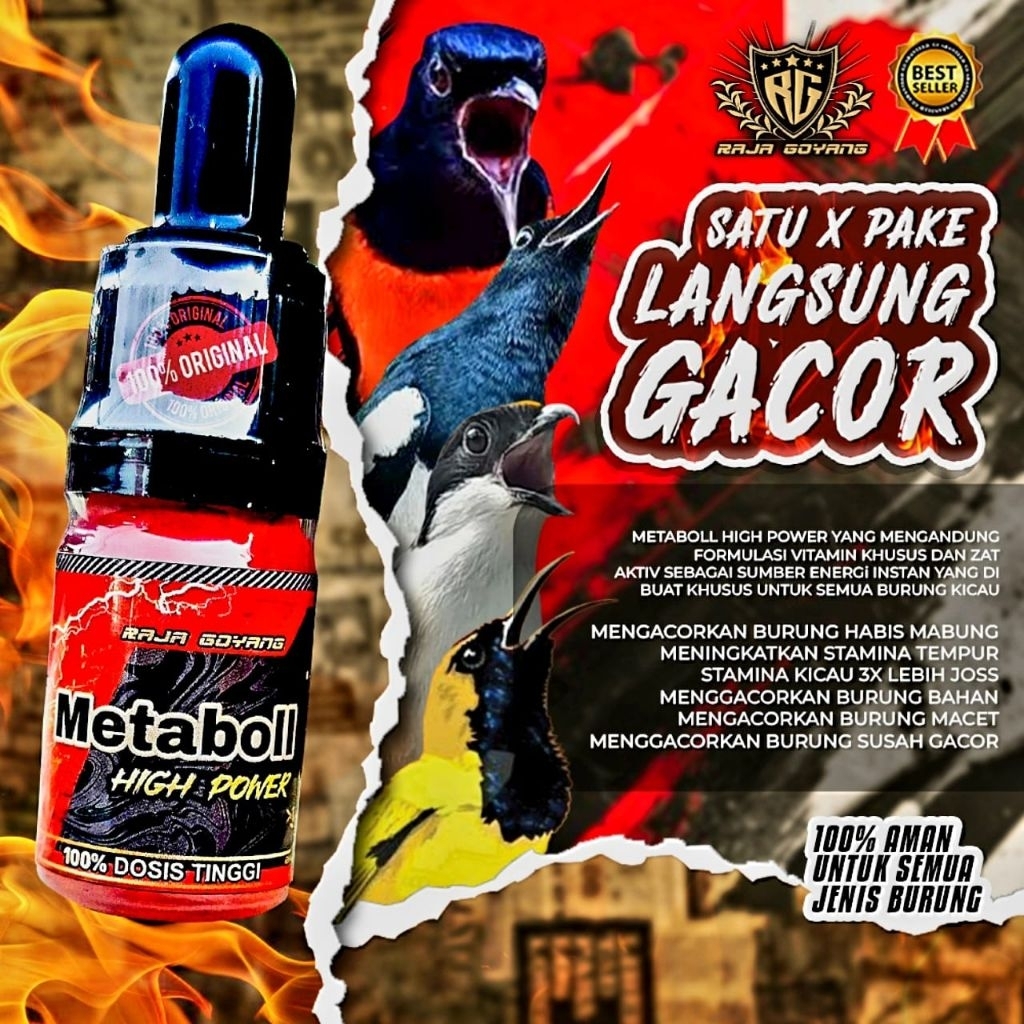 METABOLIS HIGH POWER RG/ (METABOLL HIGH POWER) DOSIS TINGGI AMPUH UNTUK MENGGACORKAN BURUNG SOGON,KO