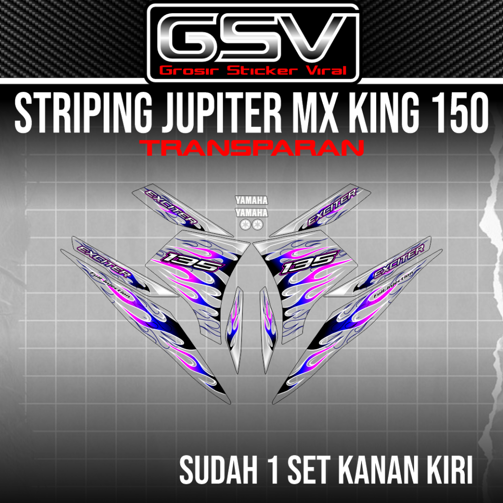 striping transparan striping viral new jupiter mx 135 motif api bahan decal transparan vpf glossy