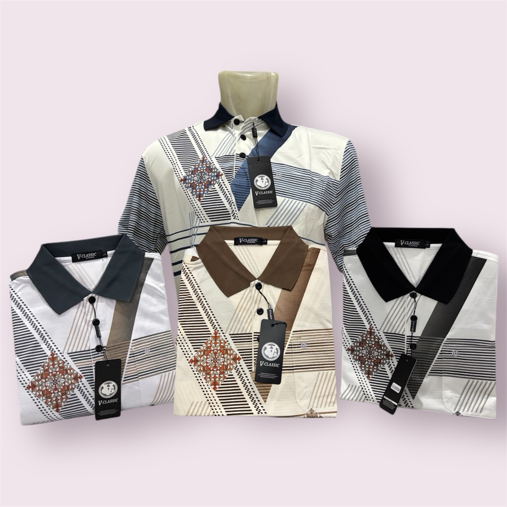 Kaos Berkerah / Collar Pria Premium V Classic Original Kaos Dingin V-Classic Premium