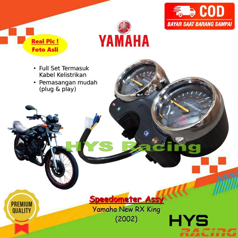 HYC Speedometer YAMAHA RX King New Tahun 2002 - Spidometer Spido Assy Kilometer KM Full Set Mika Kab