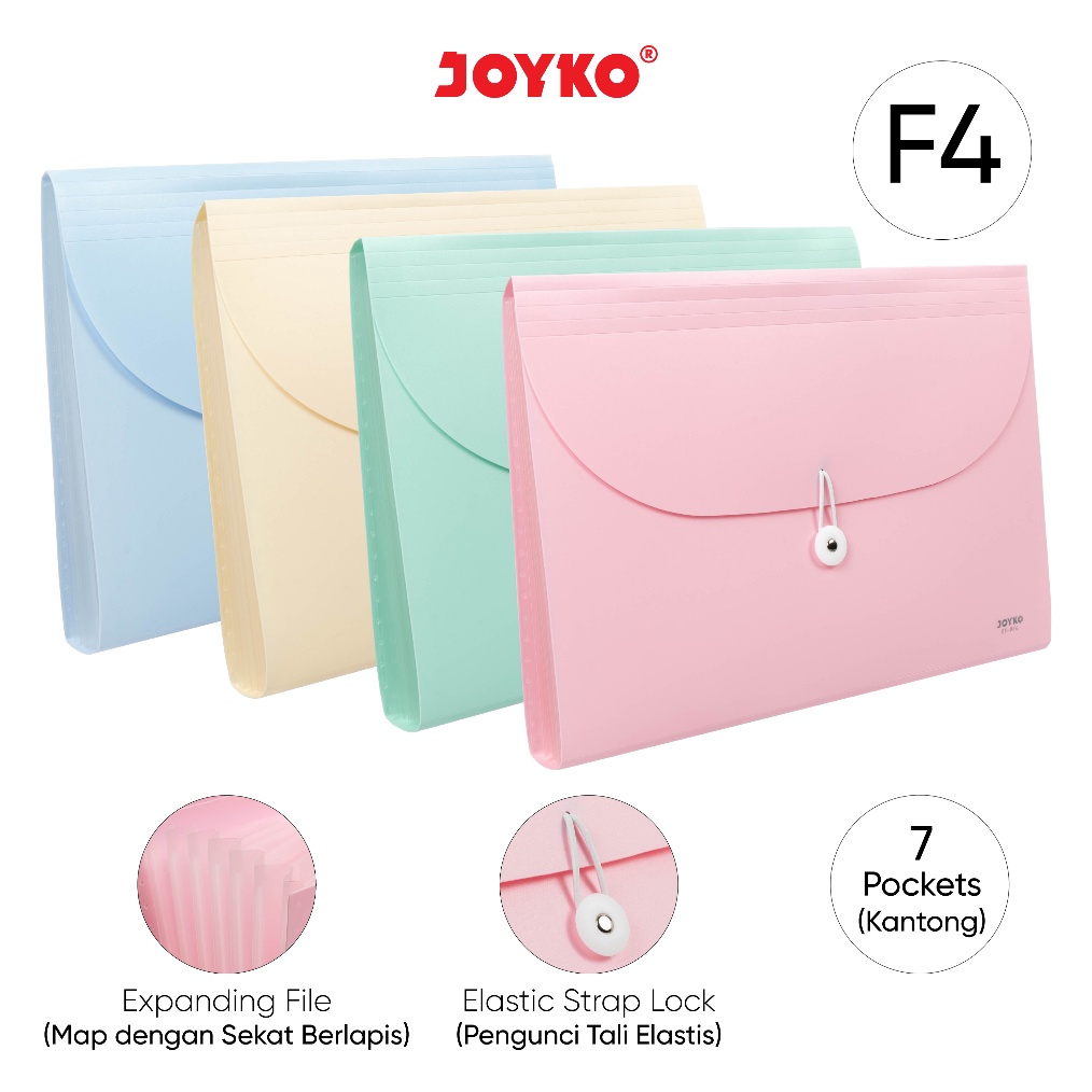 

Expanding File Map Harmonika Joyko EF8F4 Pastel Color 7 Pocket KODE X8C1