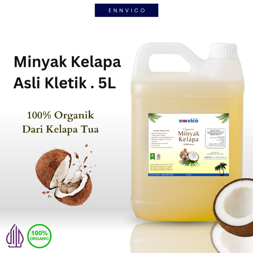 

Ennvico Minyak Kelapa Asli Kletik 5 liter Minyak Kelapa Tradisional Coconut Oil