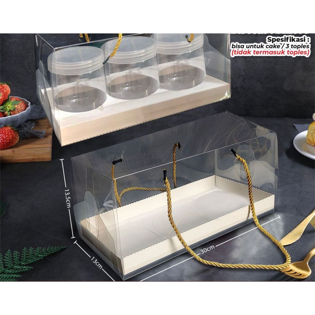 kotak Mika Tali / Box mika transparant / mika kue/ mika hantaran/ box hampers / box mika tali