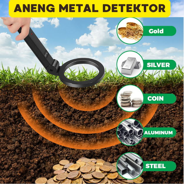 BERGARANSI ANENG Metal Detektor Alat Pendeteksi Logam Emas Dalam Tanah Jarak Jauh Anti Air DM3004A