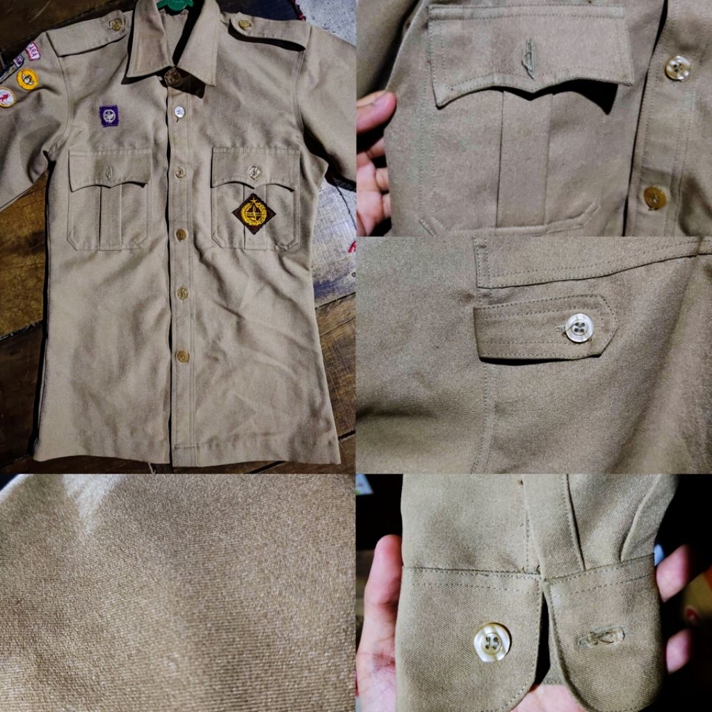 Baju Pramuka Lengan Panjang Pria Standar Kemeja Kain Katrina | Second