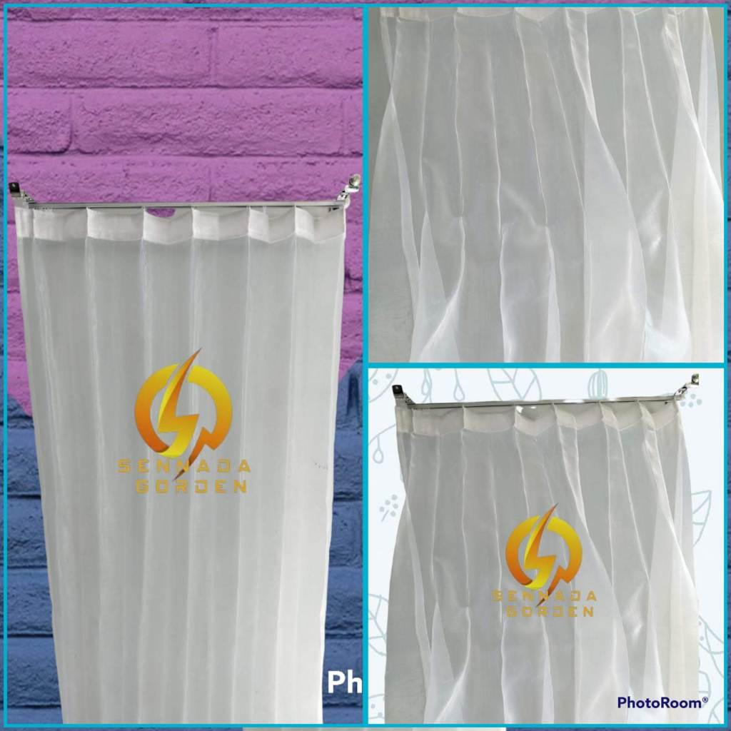 TIRAI VITRAS GORDEN DALEMAN POLOS PUTIH VOIL, PURING JENDELA PINTU RUMAH