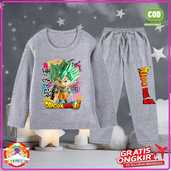 Baju Tidur Anak Motif Dragon Ball Z Setelan Panjang Anak Laki Laki Usia 1-10 Tahun COD