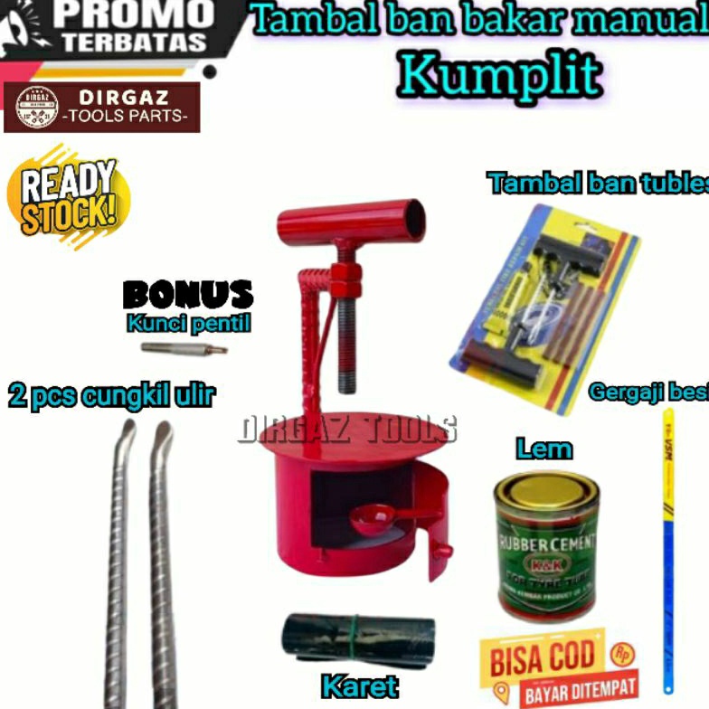 KODE M65J SEPAKET Alat tambal ban bakar dan tambal ban tubeles Alat tambal ban bakar motor lengkap m