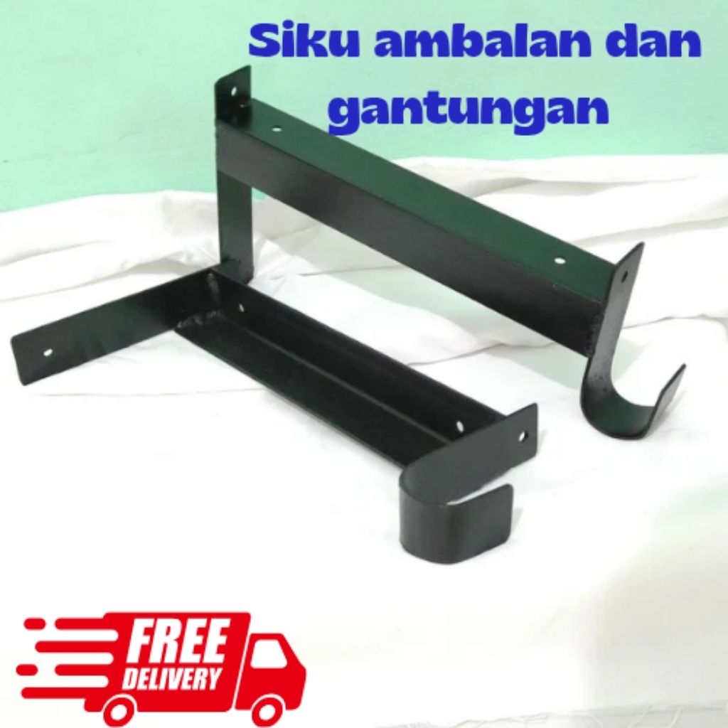 Rak Besi Siku, Braket, Papan ambalan dan pengait serbaguna nempel dinding