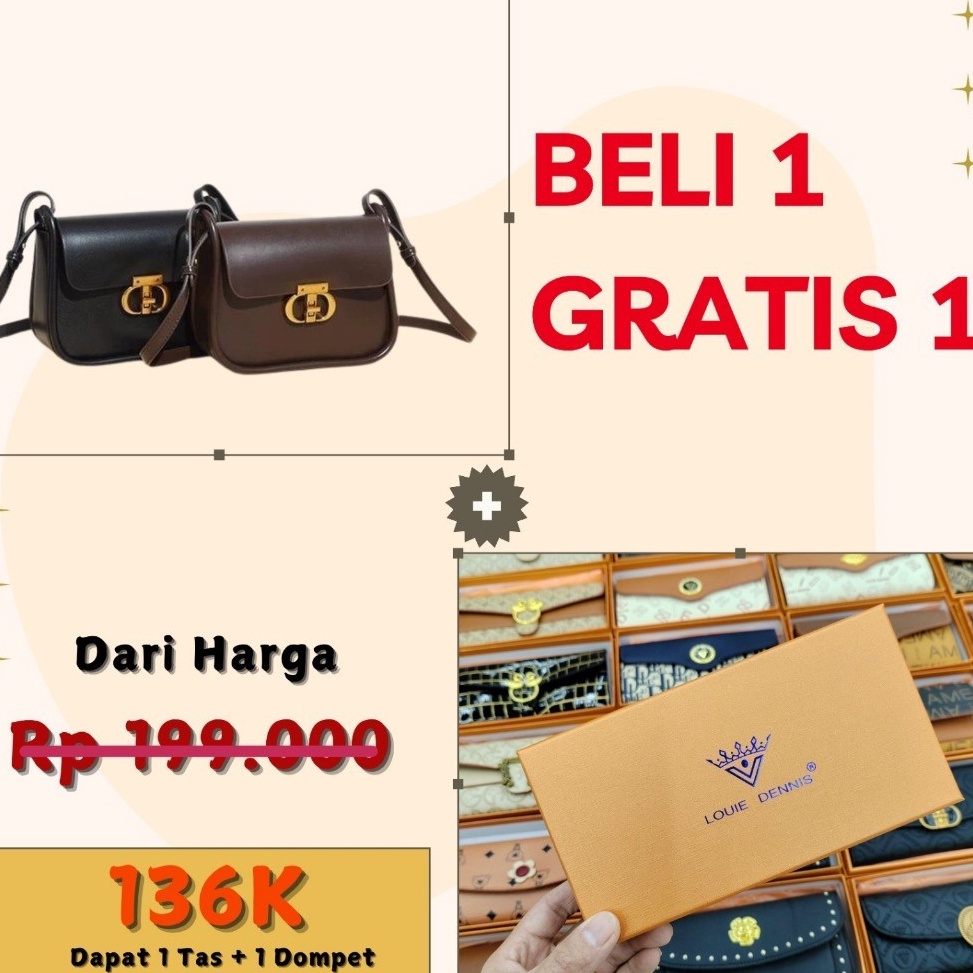 KODE J78A MASESA BELI 1 GRATIS 1 GEORGE BANDI ORIGINAL Tas Bahu Wanita Import Tas Shoulder Bag Wanit