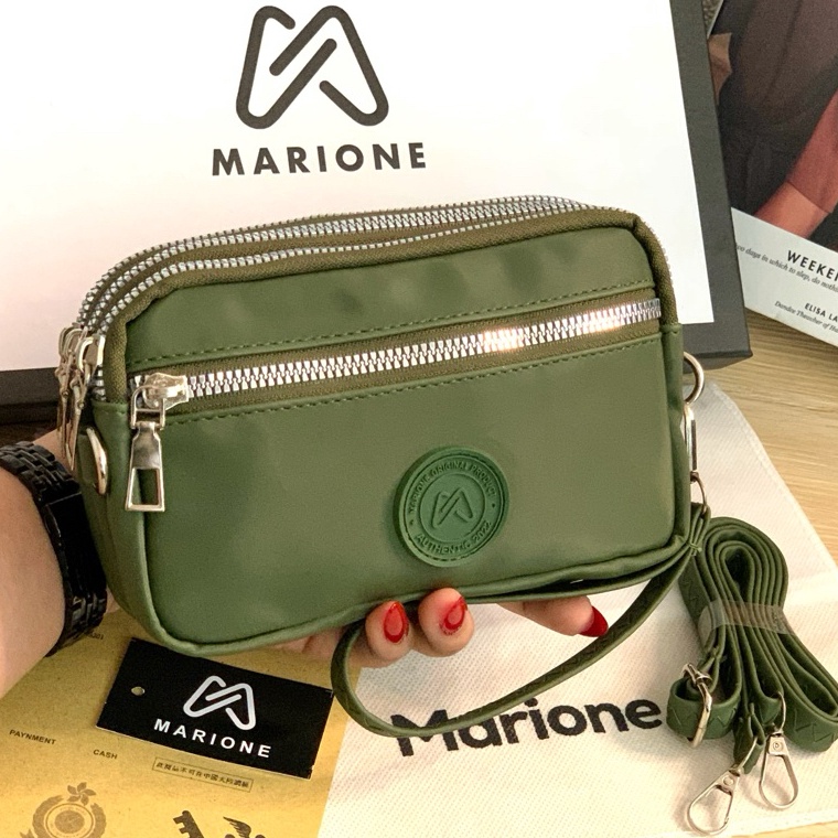 KODE U53I MARIONE  EWITA Dompet Hp wanita dompet selempang 4 resleting besar  Tas Hp  4 ruang  Ada T