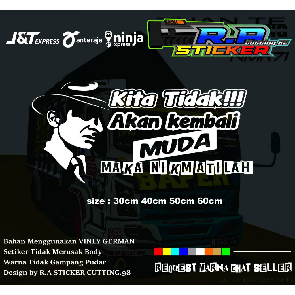 STIKER KACA TRUCK PICK UP VIRAL STIKER CUTTING KATA KATA MOTIVASI VIRAL