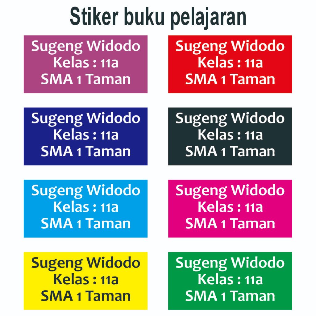 

Stiker Buku Pelajaran Sekolah Label Buku
