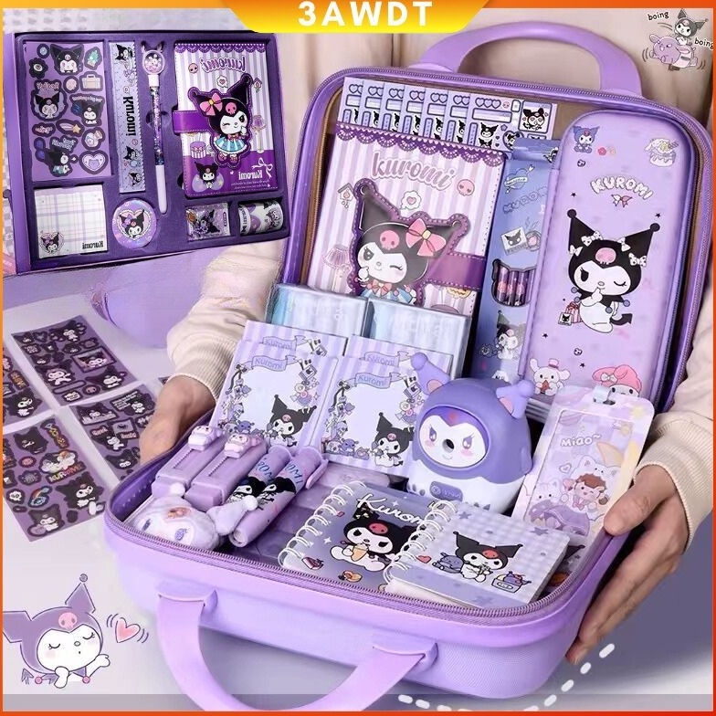 

Come CODKuromi Mewah Alat Tulis SetPerlengkapan Sekolah Set Alat TulisDIY Diary Book Stickers Kotak Hadiah Ulang Tahun Journal SetSanrio 9 IN 1 Gift box Alat Tulis Set Kuromi dasar Set