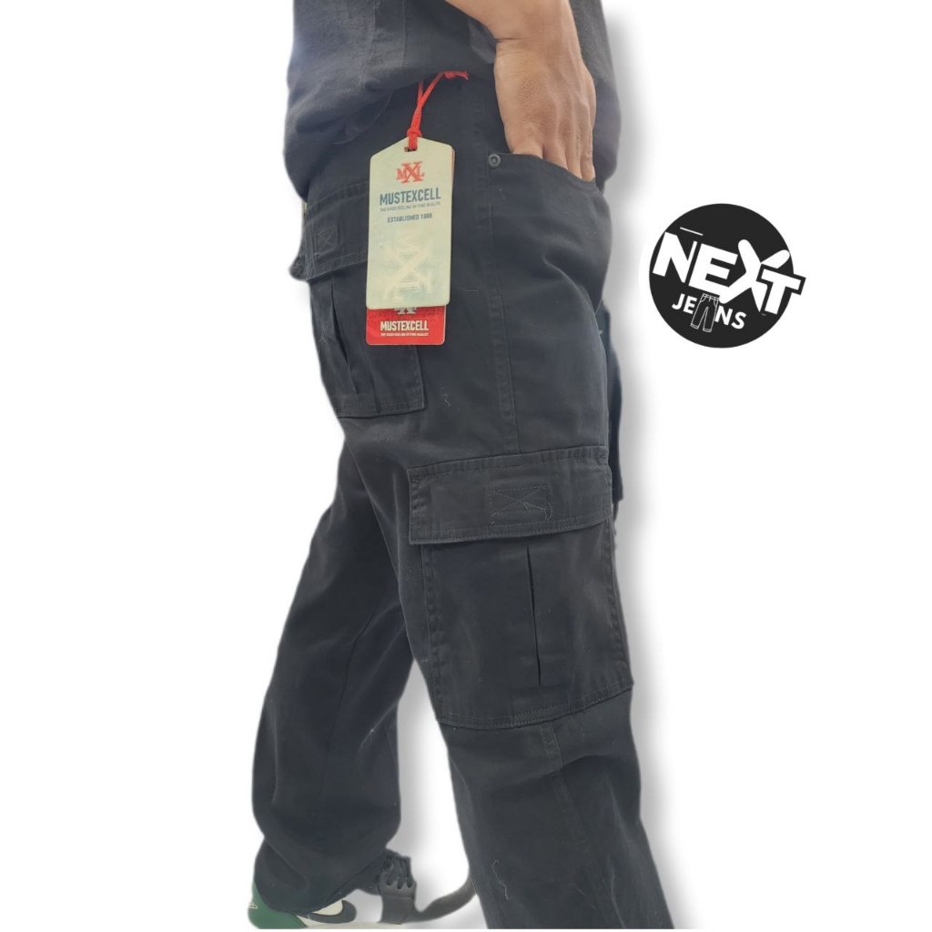 CELANA NEXT M EXCELL CARGO CASUAL PANJANG PENCIL SIZE 33-35 PREMIUM 48620 HITAM