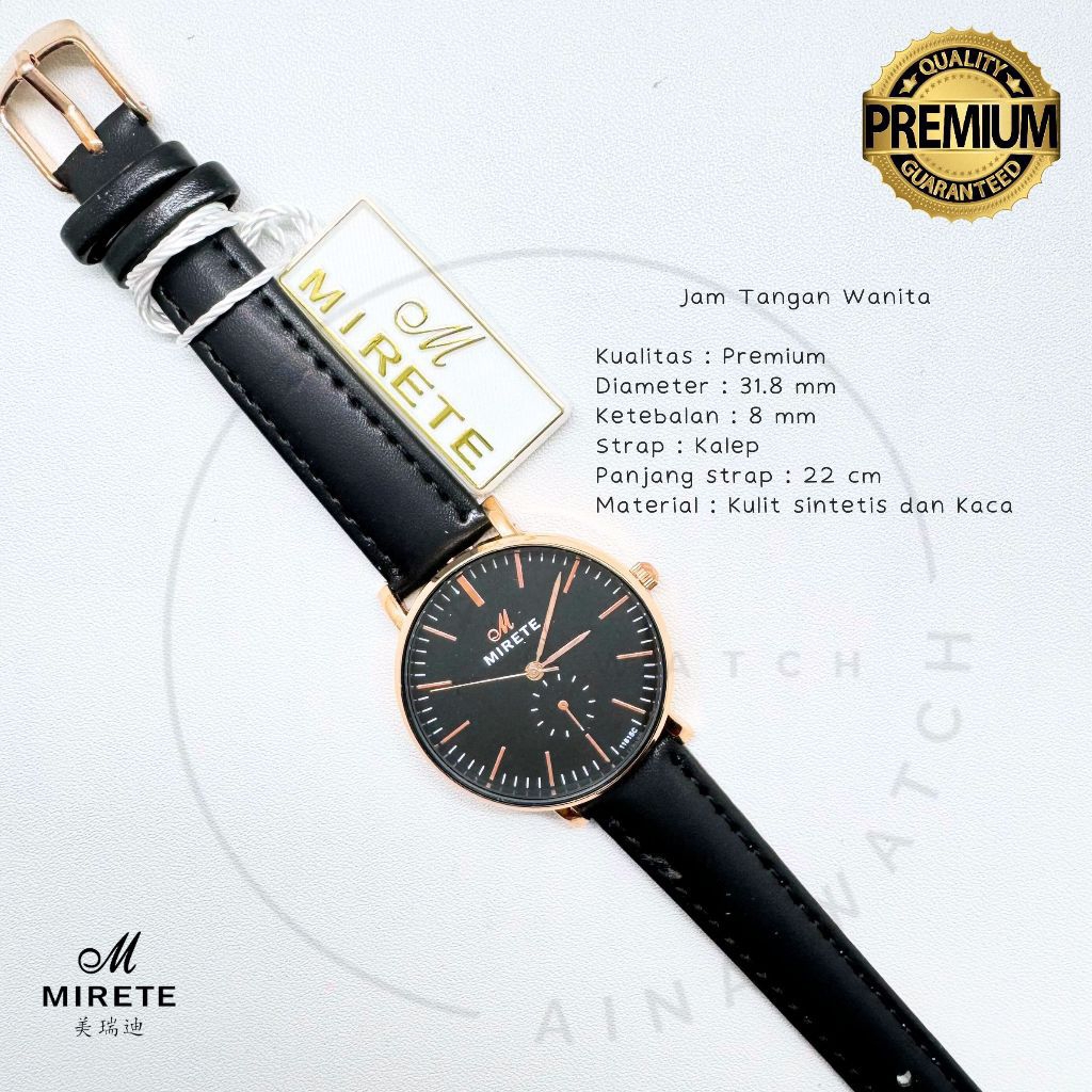 jam tangan mirete kulit wanita