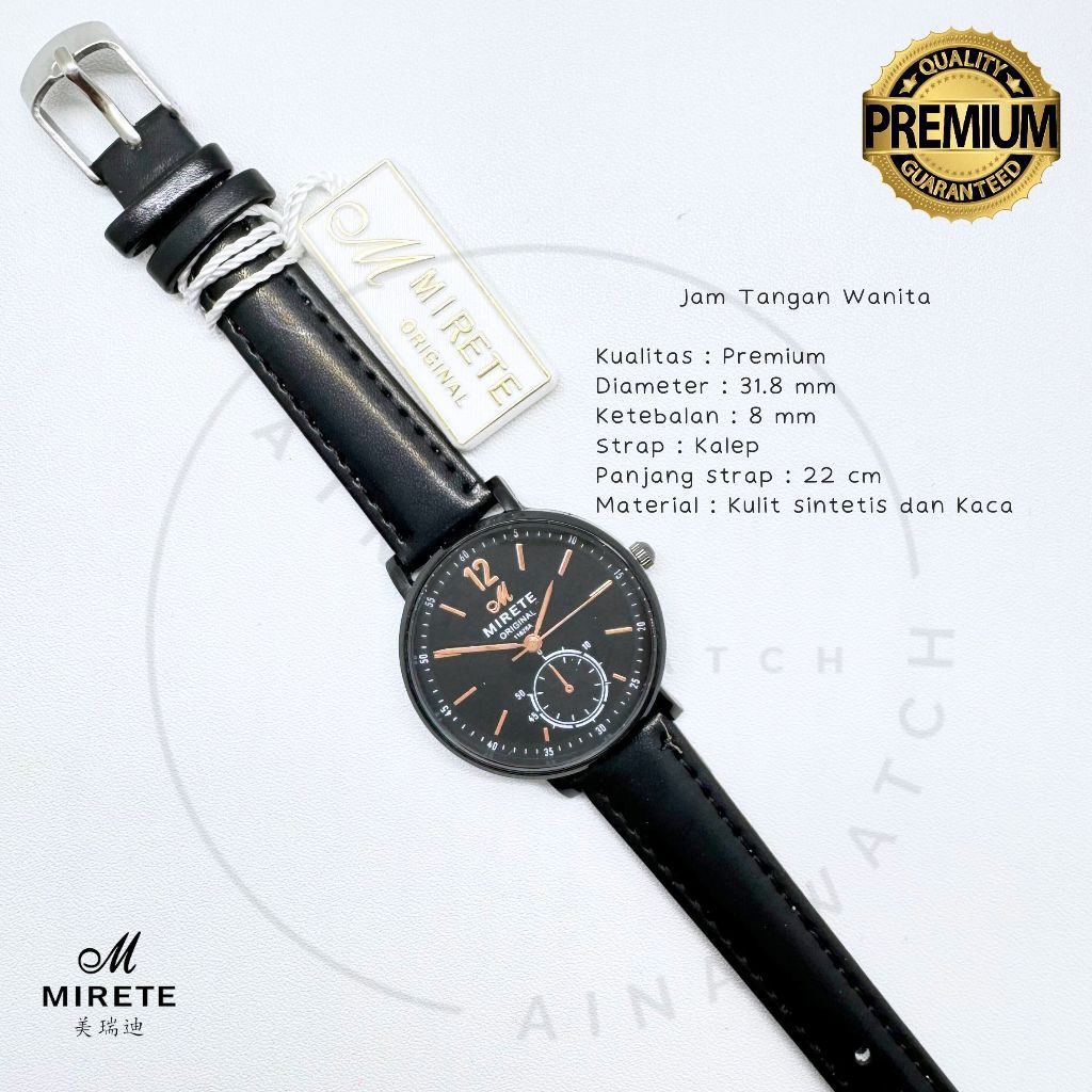 jam tangan mirete kulit wanita
