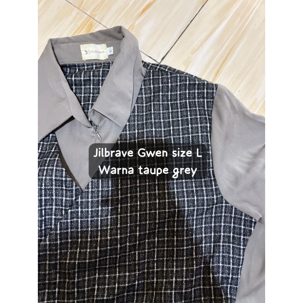Dress JILBRAVE GWEN warna Taupe Grey