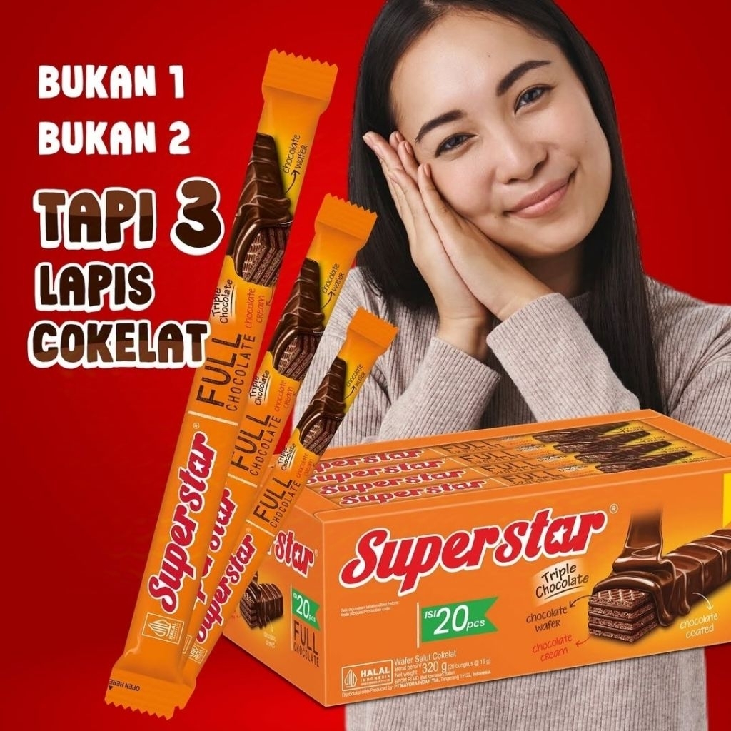 

roma superstar wafer coklat isi 20