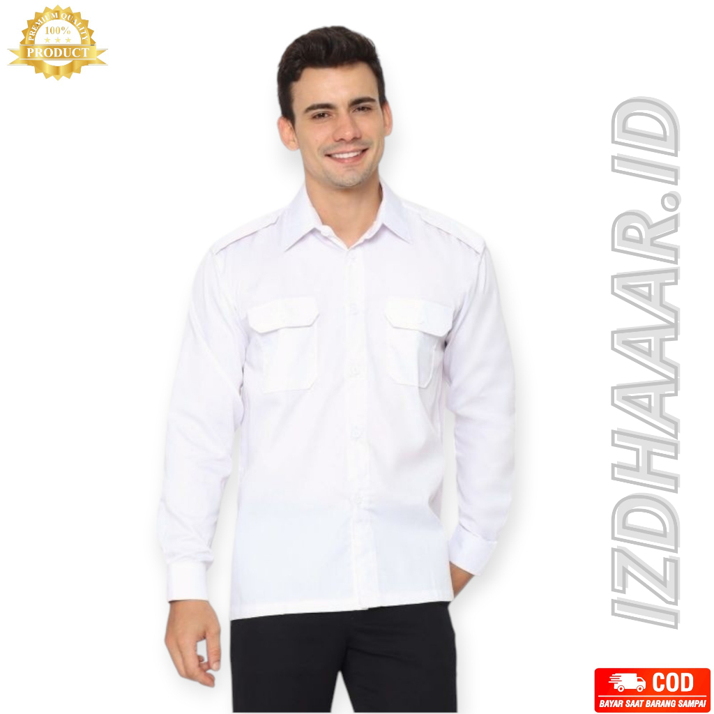 BAJU Dinas_Kemeja PDH putih lengan panjang pria dan wanitaKemeja PDH Putih PNSKemeja pdh putih ASNGU