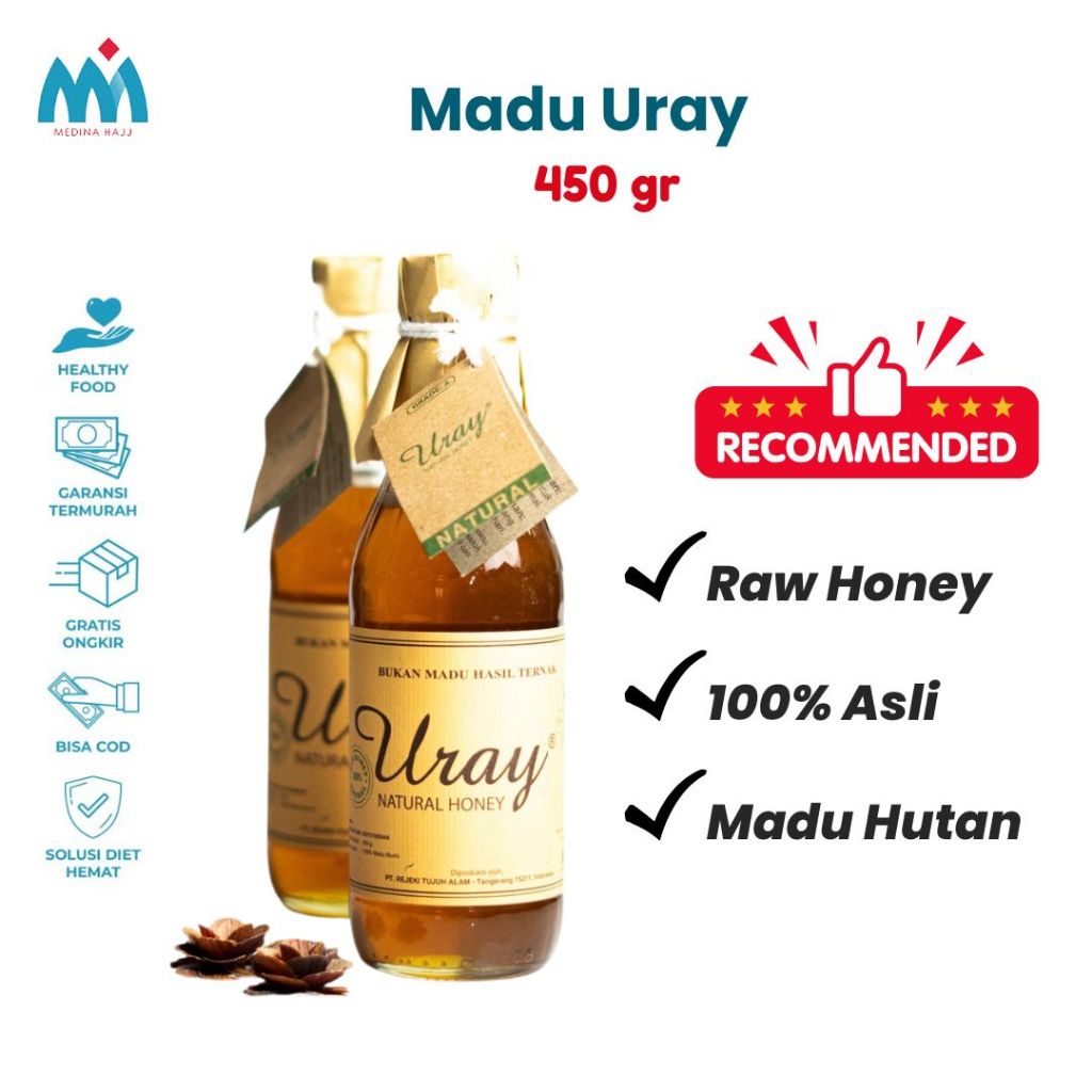 

Madu Uray 450 Gr Natural 100% Raw Honey Madu Raw Asli Lebah Hutan Murni