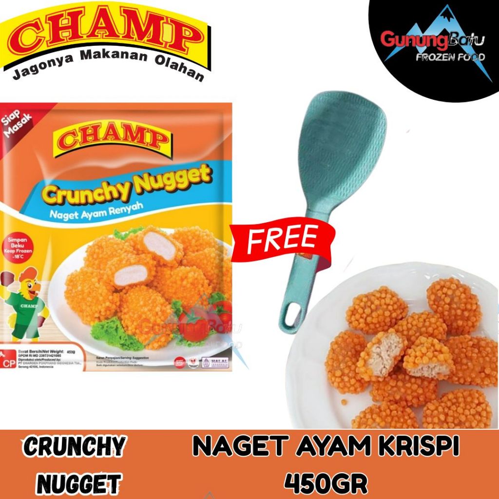

CHAMP CRUNCHY NUGGET/ NAGET AYAM KRISPI VARIAN 225GR/ 450GR