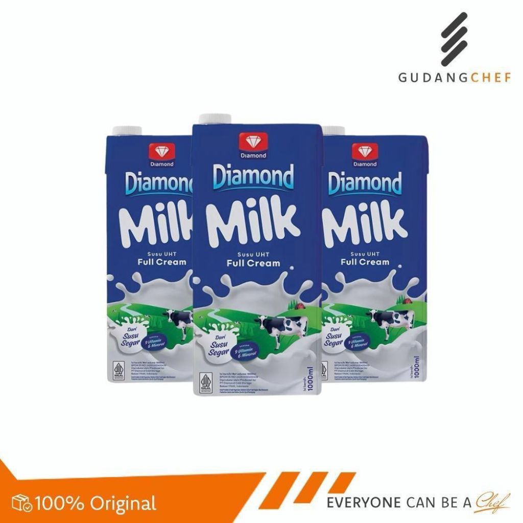 

Diamond UHT Full Cream Milk - Susu Cair Full Cream 1 Litter