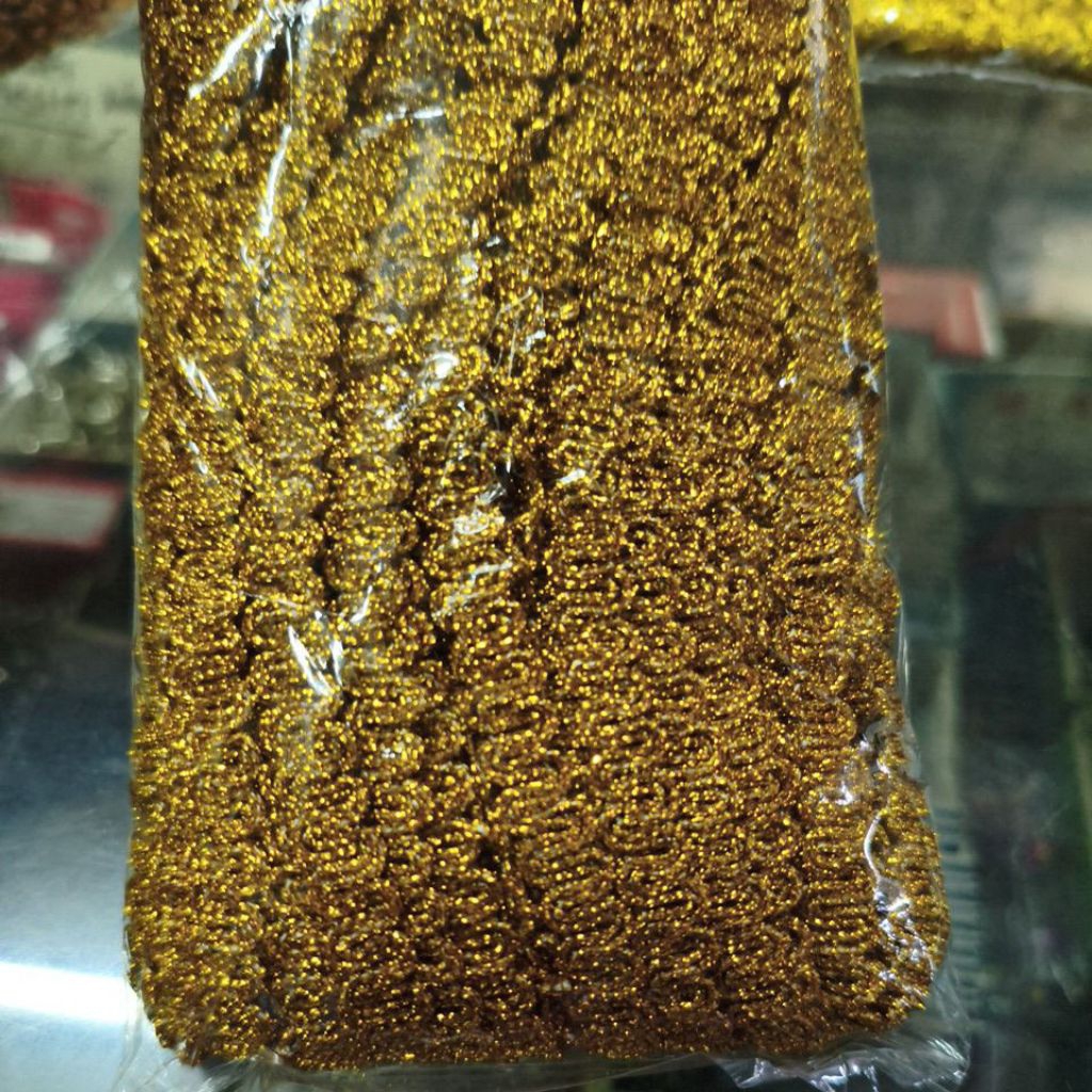 Renda Gold emas hiasan Ulir (meteran)