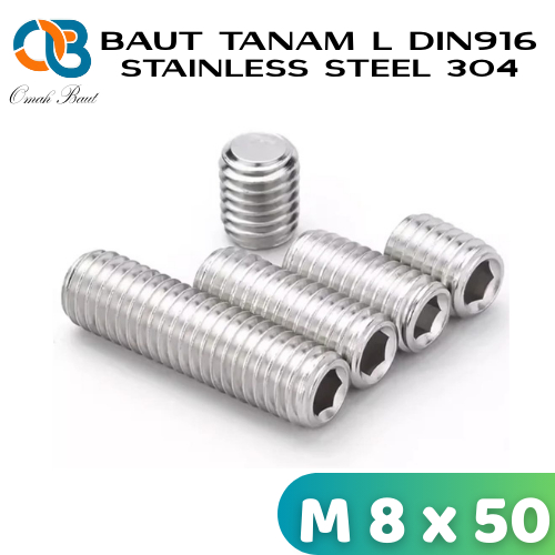 Baut Tanam L M8 x 50 / L-Set Socket M8x50 Stainless SS304 Din916